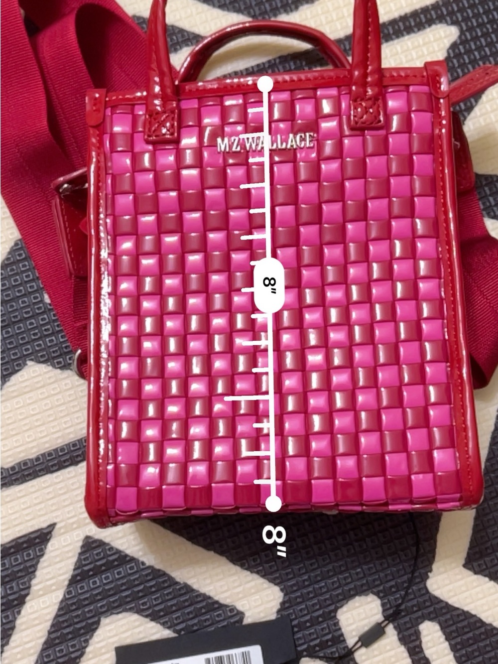 MZ Wallace Woven Box Tote with Detachable Strap, Candy Lacquer NWT - Picture 8 of 9
